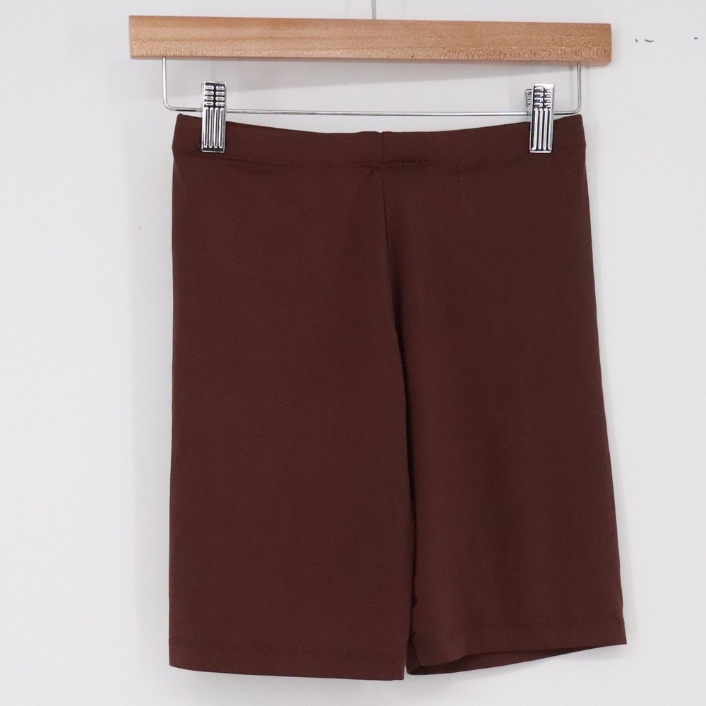 Unbranded Biker Shorts Womens XS Brown Solid High Rise Activewear Excellent